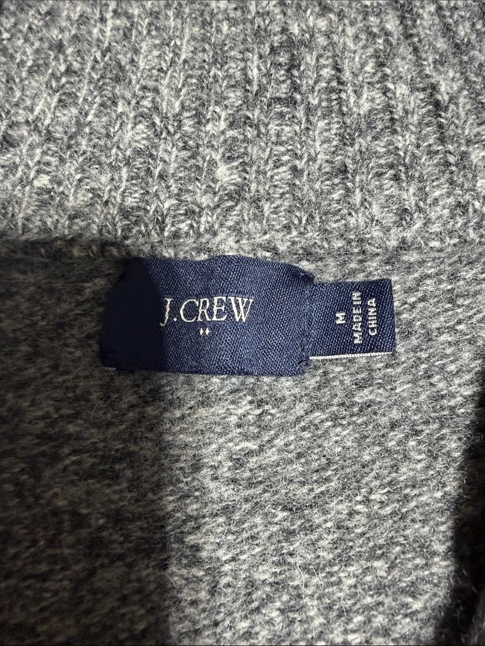 J. Crew Men's Gray Quarter-Zip Sweater